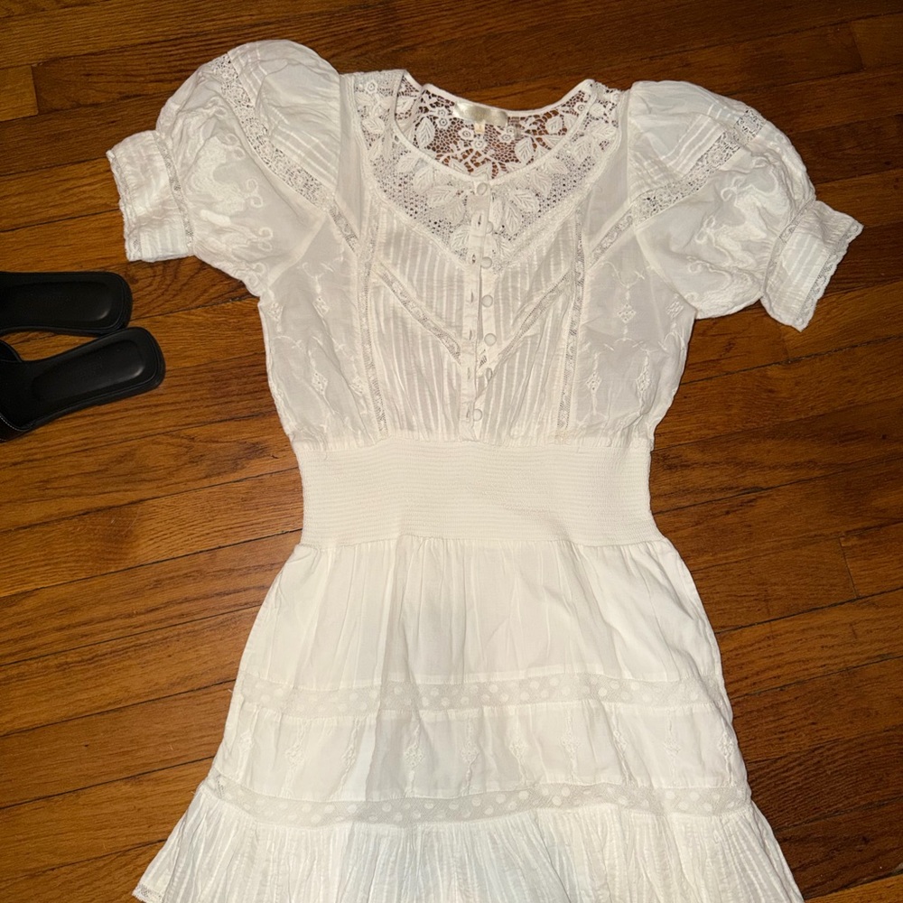 LoveShackFancy Ivory Floral Lace Top